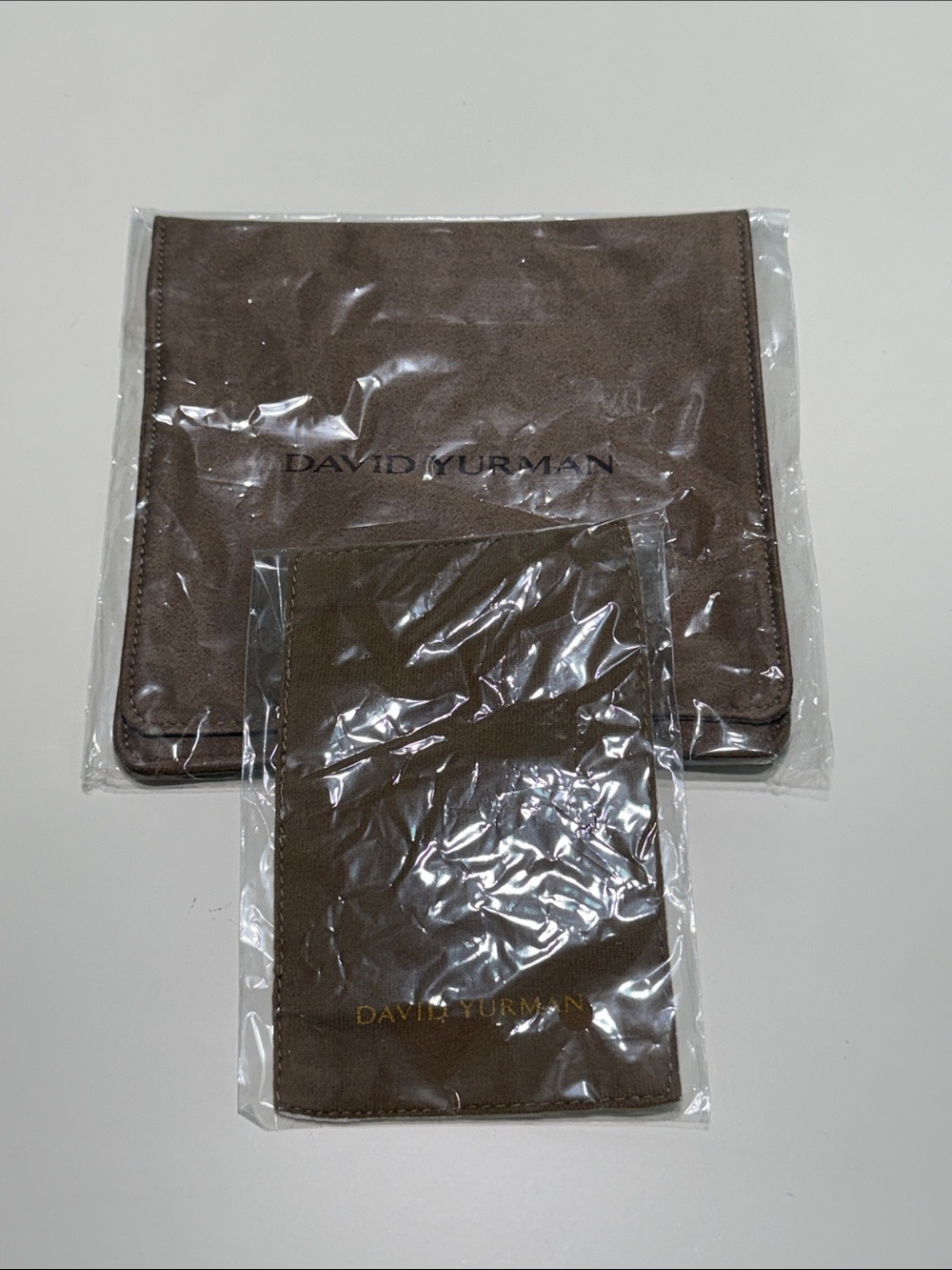 David Yurman Brown Travel Pouch and Polishing Cloth